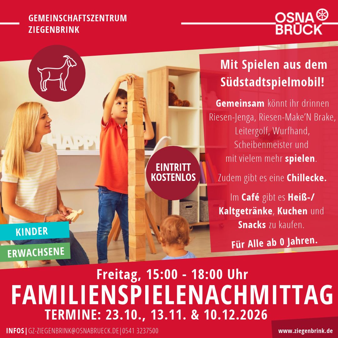 Familienspielnachmittag 2.Halbjahr 2026